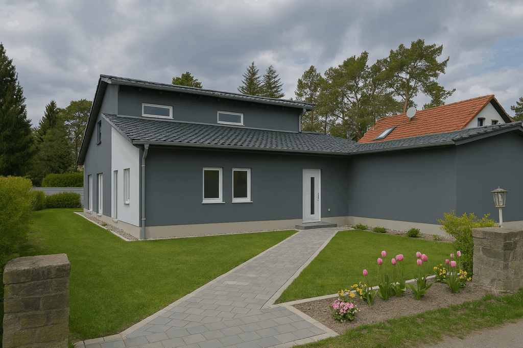 Bungalow 150 Pultdachhaus mit Garage